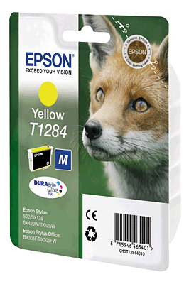 EPSON Tintenpatrone/T12844011 yellow Inhalt 4ml T1284 Stylus S22, SX125, SX130, SX235W, SX420W, SX435W, SX440W, Stylus Office BX305FW, BX305FW