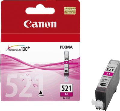 Canon Tintenpatrone CLI521M 2935B001 mag 470 Blatt magenta PIXMA iP3600, iP4600, iP4600x, iP4700, MP540, MP540x, MP550, MP560, MP620, MP620B, MP630, MP640, MP980, MP990, MX860, MX870