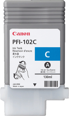 Canon Tintenpatrone PFI102C 0896B001 cy cyan Image PROGRAF iPF500, iPF600, iPF605, iPF610, iPF650, iPF700, iPF710, iPF750, iPF755