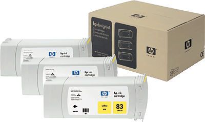 hp Tintenpatrone Multipack C5075A/C5075A 3 (680 ml) ohne Sicherung 83 Designjet 5500 UV, 5500ps UV, 5000 UV, 5000ps