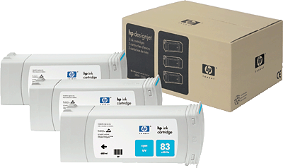 hp Tintenpatrone Multipack C5073A/C5073A 3 (680 ml) ohne Sicherung 83 Designjet 5500 UV, 5500ps UV, 5000 UV, 5000ps