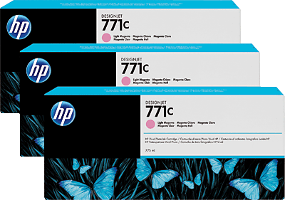 hp Tintenpatrone/B6Y35A, 3x magenta hell Inh. (3x 775 ml) 771C Designjet Z6200