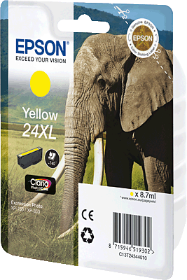 EPSON Tintenpatrone/T24344010 yellow Inhalt 9ml 740 Blatt 24XL Expression Photo XP-750, XP-850, XP-950