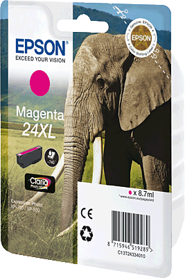 EPSON Tintenpatrone/T24334010 magenta Inhalt 9ml 740 Blatt 24XL Expression Photo XP-750, XP-760, XP-850, XP-860, XP-950