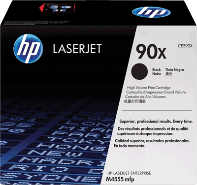 HP Lasertoner CE390X 90X schwarz 24.000 Blatt schwarz LaserJet M4555