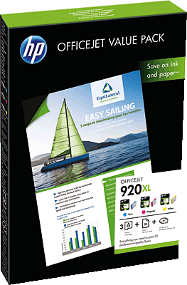 hp Tintenpatrone mit Papier/CH081AE, je 1x cy, mag, gb, Papier Inh.4 3x 700 Blatt 920XL Officejet 6000, 6500, 7000 series, 6500A Plus, 6500A, 7500A wf