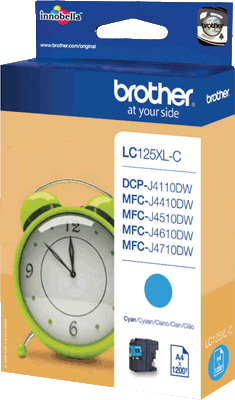 brother Tintenpatrone LC125XLC cyan 1.200 Blatt  DCP-J4110DW, MFC-J4410DW, J4510DW, J4610DW, J4710DW