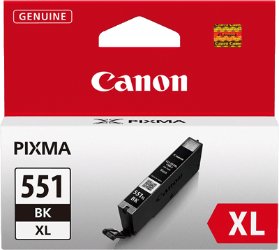 Canon Tintenpatrone CLI551BKXL 6443B001 1.130 Blatt schwarz PIXMA iP7250, MG5420, MG5450, MG6320, MG6350,MX722, MX922, MX925