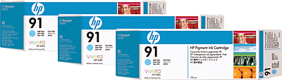 hp Tintenpatrone/C9486A / 91, cyan hell Inh. 3 x 775 ml 91 HP Designjet Z6100