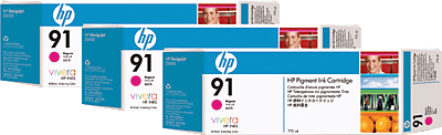 hp Tintenpatrone/C9484A / 91, magenta Inh. 3 x 775 ml 91 HP Designjet Z6100