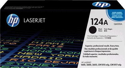 hp Toner Q6000A 124A schwarz 2.500 Blatt schwarz Color LaserJet 1600, 2600n, 2605, CM1015mfp, CM1017mfp