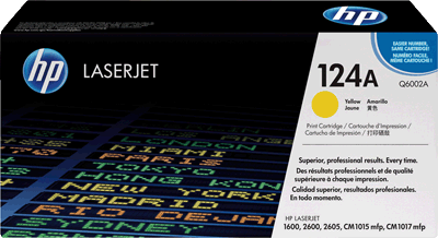 hp Toner Q6002A 124A gelb 2.000 Blatt gelb Color LaserJet 1600, 2600n, 2605, CM1015mfp, CM1017mfp