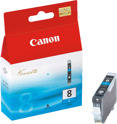 Canon Tintenpatrone CLI8C 0621B001 cyan 430 Blatt cyan PIXMA iP3300, iP3500, iP4200, iP4200x, iP4300, iP4500, iP4500x, iP5200, iP5200R, iP5300, iP6600D, iP 6600DR, iP6700D, iP6700DR, MP500, MP510, M