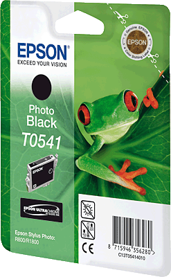 EPSON Tintenpatrone/T05414010 schwarz foto Inhalt 13ml 400 Blatt T0541 Stylus Photo R1800, R800