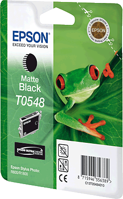 EPSON Tintenpatrone/T05484010 schwarz matt Inhalt 13ml 400 Blatt T0548 Stylus Photo R1800, R800