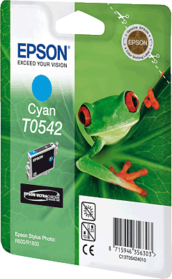 EPSON Tintenpatrone/T05424010 cyan nhalt 13ml 400 Blatt T0542 Stylus Photo R1800, R800