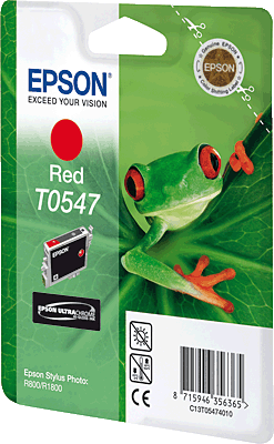 EPSON Tintenpatrone/T05474010 rot Inhalt 13ml 400 Blatt T0547 Stylus Photo R1800, R800