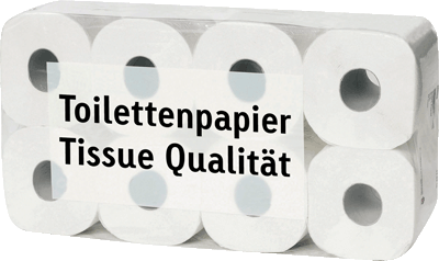 Cilan Toilettenpapier, Tissue, 2-lagig VE8'• Recycling-Toilettenpapier • 250Blatt pro Rolle • Farbe: grau/weiß'