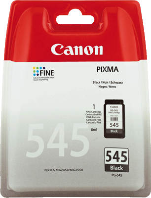 Canon Tintenpatrone 8287B001 PG-545  schwarz 8ml 180 Blatt schwarz PIXMA MG2450, MG2550
