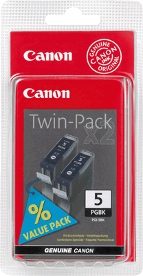 Canon Tintenpatr PGI5BK 0628B030 sw VE2 2x 505 Blatt 2x schwarz PIXMA iP3300, iP350, iP4200, iP4200x, iP4300, iP4500, iP4500x, iP5200, iP5200R, iP5300, iX3500, iX4000, iX5000, MP500, MP510, MP520, M