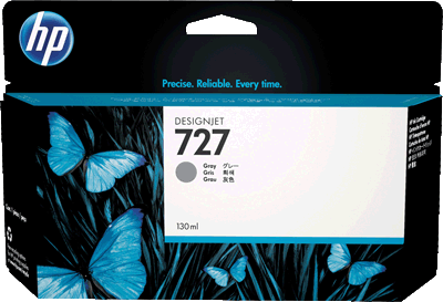 HP Tintenpatrone B3P24A 727 grau grau Designjet T920 ePrinter series, T1500 ePrinter series