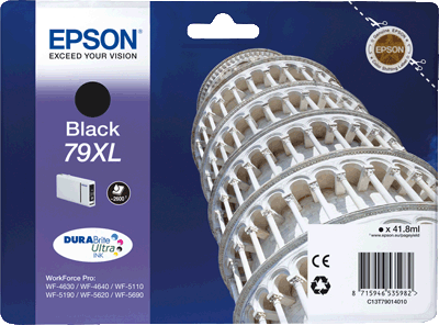 Epson Tintenpatrone T7901 schwarz 2.600 Blatt schwarz WorkForce Pro WF4630 DWF, WF5190 DW, WF4640 DTWF, WF5620 DWF, WF510 DW, WF5690 DWF