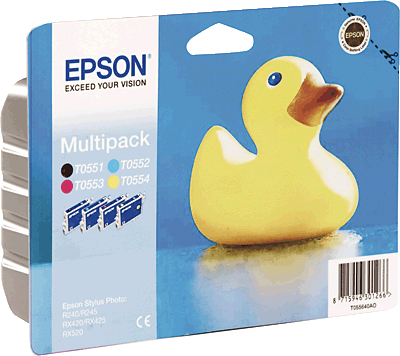 EPSON Tintenpatronen im Multipack/T05564010 Inhalt 4x 8ml 1x 400, 3x 290 Blatt T0556 Stylus Photo R240, RX420, RX520