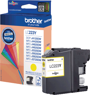 Brother Tintenpatrone LC223Y gelb 550 Blatt gelb MFC-J4420DW, -J4620DW und MFC-J5320DW, -J5620DW, -J5720DW