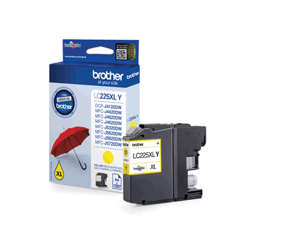 Brother Tintenpatrone LC225XLY gelb 1.200 Blatt gelb MFC-J4420DW, -J4620DW und MFC-J5320DW, -J5620DW, -J5720DW