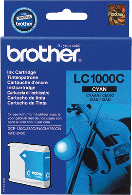 Brother Tintenpatrone LC1000C blau 400 Blatt cyan DCP-130C, 330C, 350C, 357C, 540CN, 560CN, 750CW, 770CW, FAX-1355, 1360, 1460, 1560, MFC-240C, 440CN, 465CN, 660CN, 680CN, 845CW, 885CW, 3360C, 5460C