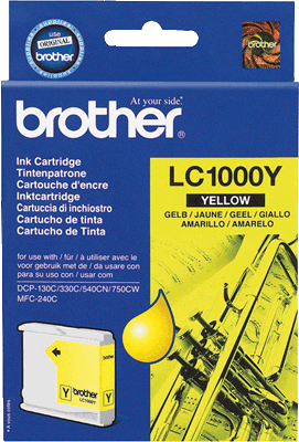 Brother Tintenpatrone LC1000Y gelb 400 Blatt gelb DCP-130C, 330C, 350C, 357C, 540CN, 560CN, 750CW, 770CW, FAX-1355, 1360, 1460, 1560, MFC-240C, 440CN, 465CN, 660CN, 680CN, 845CW, 885CW, 3360C, 5460C
