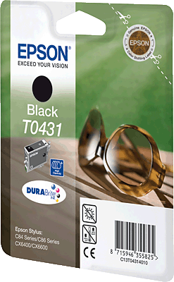 EPSON Tintenpatrone/T04314010 schwarz Inhalt 29ml 870 Blatt T0431 Stylus C84, C84N, C84WiFi, C86, CX6400, CX6600