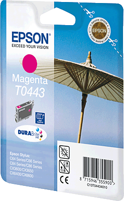 EPSON Tintenpatrone/T04434010 magenta Inhalt 13ml 420 Blatt T0443 Stylus C64, C66, C84, C84N, C84WiFi, C86, CX3650, CX6400, CX6600