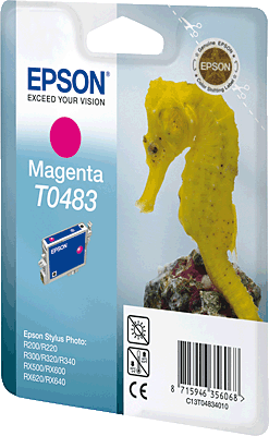 EPSON Tintenpatrone/T04834010 magenta Inhalt 13ml 430 Blatt T0483 Stylus Photo R200, R220, R300, R320, R340, RX500, RX600, RX620, RX640
