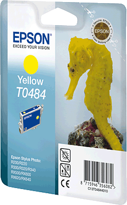 EPSON Tintenpatrone/T04844010 yellow Inhalt 13ml 430 Blatt T0484 Stylus Photo R200, R220, R300, R320, R340, RX500, RX600, RX620, RX640