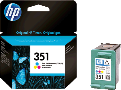 hp Tintenpatrone CB337EE 351 3farbig 170 Blatt 3-farbig (cyan, magenta, gelb) Deskjet D4260, D4360, Officejet J6424, J5730, J5780, J5785, J6410, J6415, Photosmart C4205, C4270, C4272, C4280, C4340,