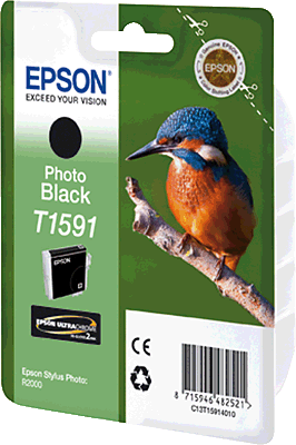 EPSON Tintenpatrone/T15914010 schwarz foto Inhalt 17ml T1591 Stylus Photo R2000