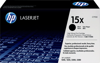 hp Toner C7115X 15X schwarz 3.500 Blatt schwarz LaserJet 4, 4m, 4+, 4m+, 5, 5m, 5n1200, 1220, 3300 Multifunction, 3380