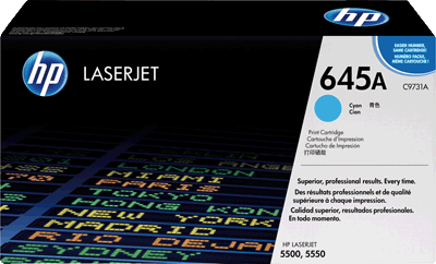 hp Toner C9731A 645A cyan 12.000 Blatt cyan Color LaserJet 5500, 5550