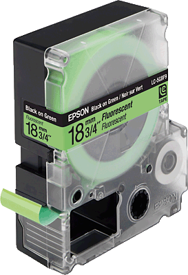 EPSON Beschriftungsband fluoreszierend/C53S626403 18mm schwarz grün