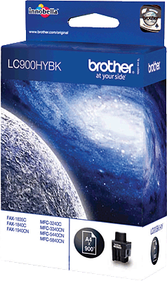 brother Tintenpatrone/LC900HYBK schwarz 950 Blatt brother® DCP-110C, 115C, 120C, 310CN, 315CN, 340CW, FAX-1835C, 1840C, 1940CN, 2440C, MFC-210C, 215C, 410CN, 425CN, 620CN, 640CW, 820CW, 3240C, 3340CN,