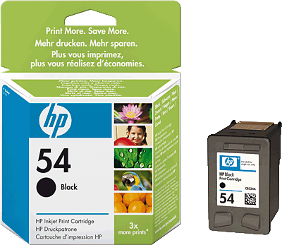 hp Tintenpatrone/CB334AE schwarz Inhalt 20ml 600 Blatt 54 Deskjet F4172, F4180, F4190, Fax 3180, Officejet J3680