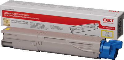 Oki Lasertoner 43459329 gelb 2.500 Blatt gelb C3300, C3400, C3450, C3600