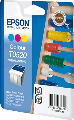 EPSON Tintenpatrone/T05204010 3-farbig Inhalt 35ml 300 Blatt T0520 Stylus Color 1160, 1520, 460, 640, 670, 760, 860