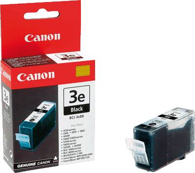Canon Tintenpatrone BCI3EBK 4479A002 sw 500 Blatt schwarz i550, i560, i850, i860, MultiPASS C755, F30, F50, F60, F80, MP70, MP7300, PIXMA iP3000, iP4000, iP4000R, iP5000, S400, S450, S500, S520, S53