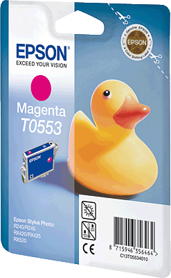 EPSON Tintenpatrone/T05534010 magenta Inhalt 8ml 290 Blatt T0553 Stylus Photo R240, RX420, RX520