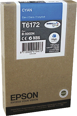 EPSON Tintenpatrone/T61720010 cyan Inhalt 100ml 7.000 Blatt T6172 B-500DN, B-510DN