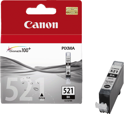 Canon Tintenpatrone CLI521BK 2933B001 sw 3.425 Blatt schwarz PIXMA iP3600, iP4600, iP4600x, iP4700, MP540, MP540x, MP550, MP560, MP620, MP620B, MP630, MP640, MP980, MP990, MX860, MX870