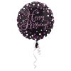 Folienballon Happy Birthday schwarz/pink